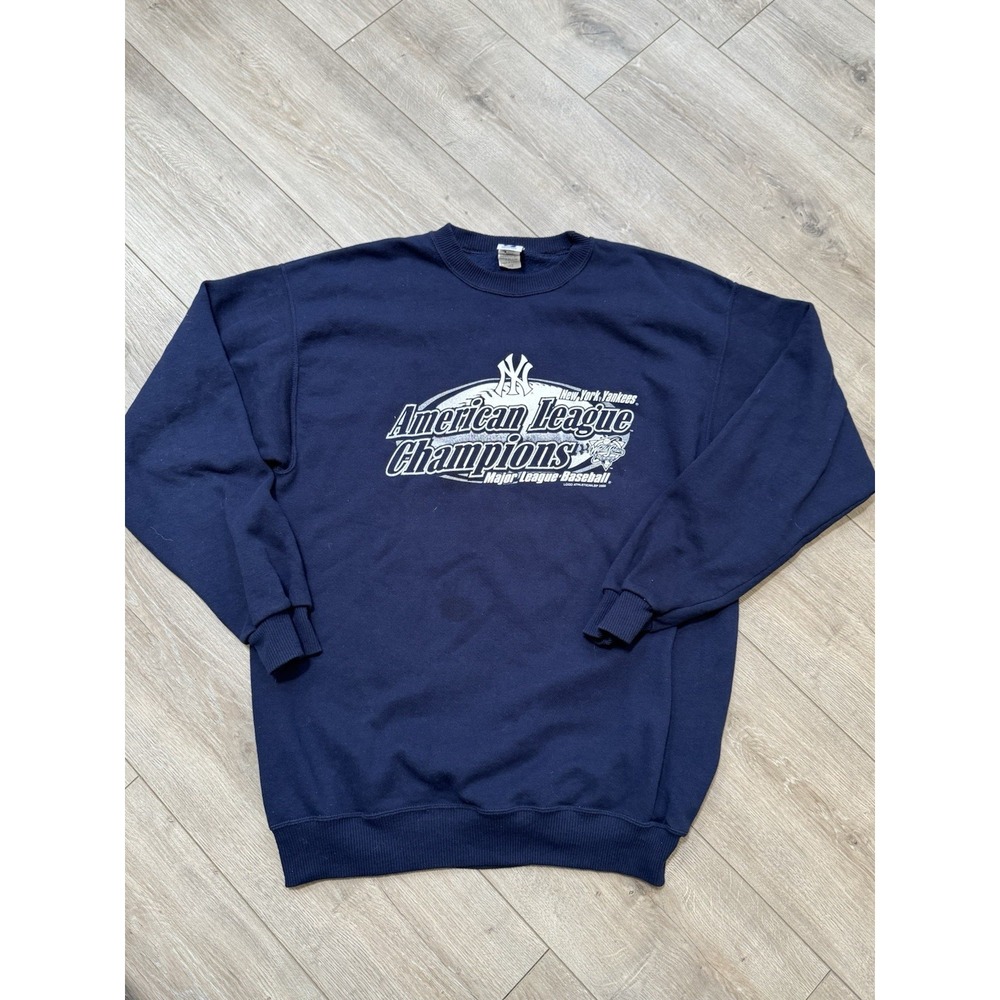 Vintage MLB Yankees‎ American League Champions World Series 2000 Crewneck Size L